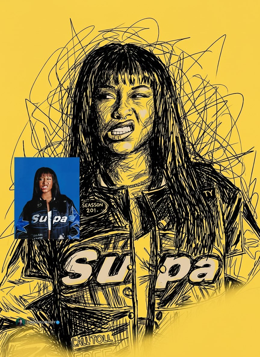Chaotic Ink Scribble Poster — Raw Energy Portrait example 4