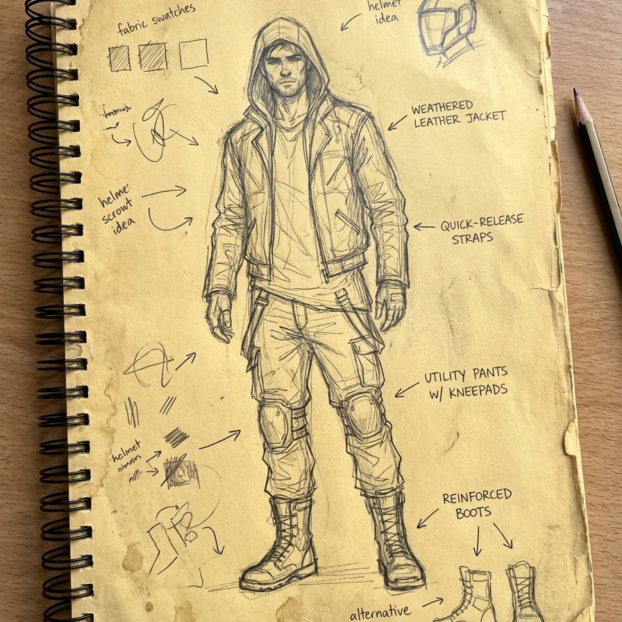 Sketchbook Character Outfit Concept Art example 1