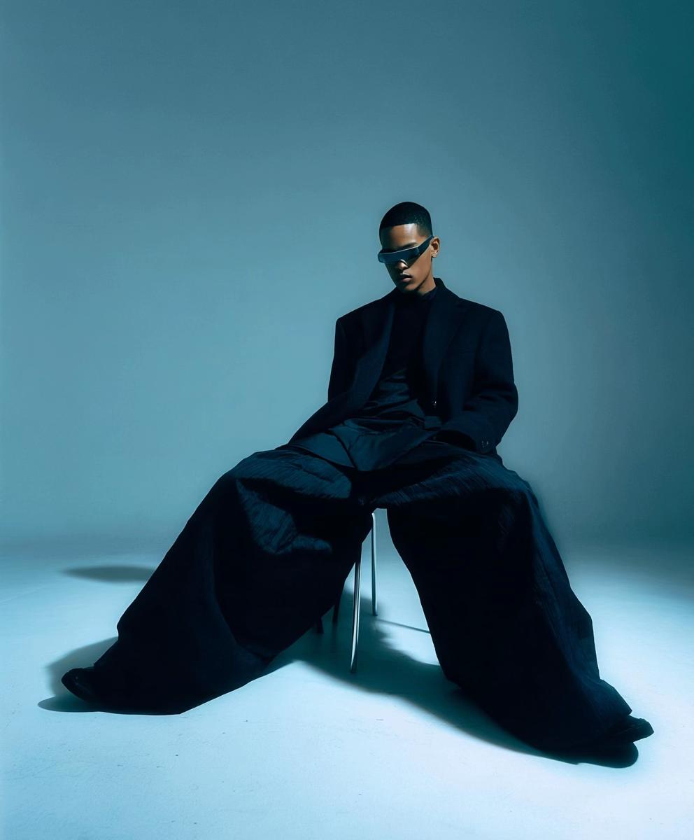 All-Black Cyberpunk Fashion Editorial example 1