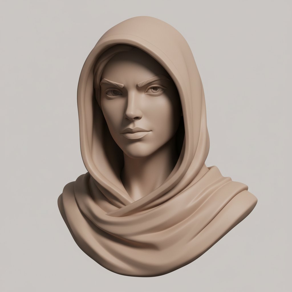 3D Sculpt Bust Portrait example 2