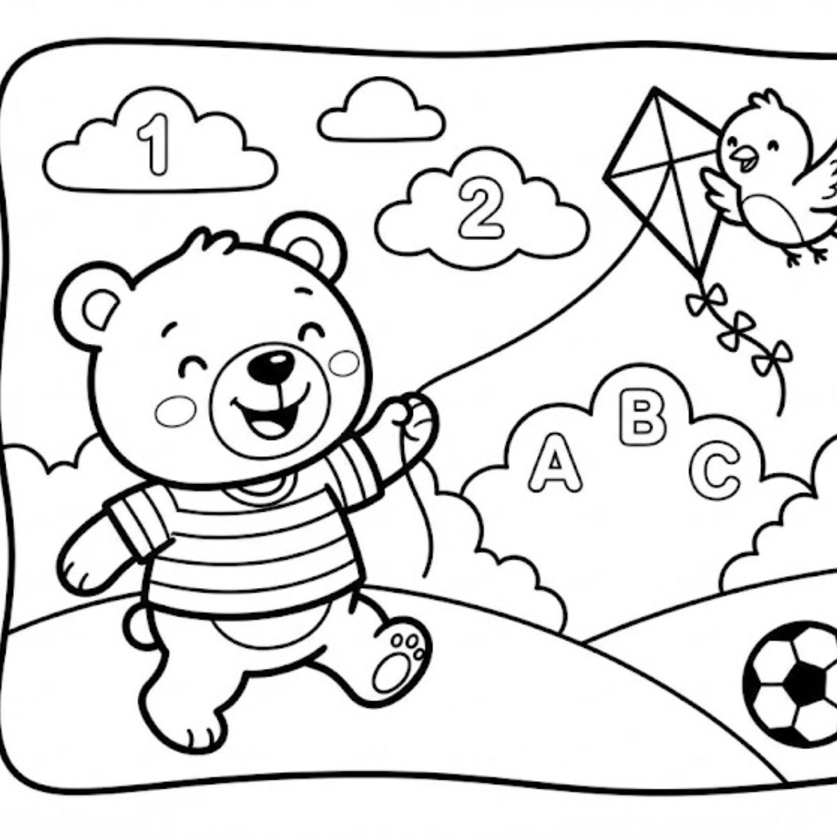 Prompt for: create beautiful, engaging coloring pages for kids example 1